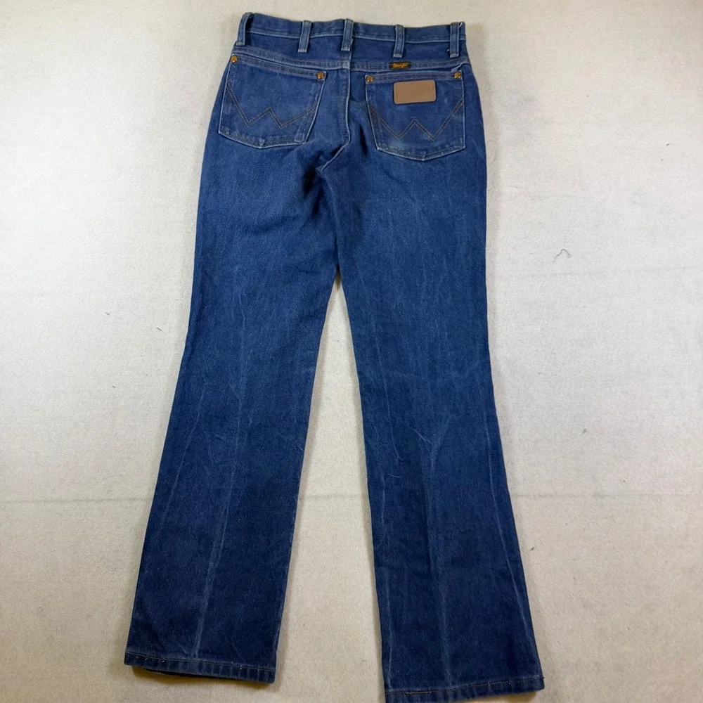 Wrangler 936DEN Cowboy Cut Slim Fit Jeans Mens 28x30 Dark Wash Blue Denim High